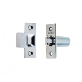 J8075PC Adjustable Rollerbolt Catch With Nylon Roller, Polished Chrome - J8075PC