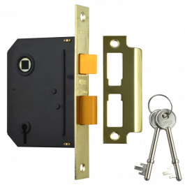 UNION J-ES-SL-PB-3.0 Essential 3 Lever Sashlock 3" Brass