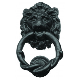 JAB8 - Large Lion Head Door Knocker 165mm x 100mm - Black Antique