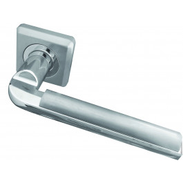 Athena Designer Lever on Rose Jedo Door Handle - Polished Chrome/ Satin Chrome-JV3002PCSC