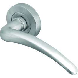 Gull Designer Lever on Rose Jedo Door Handle - Satin Chrome-JV420SC