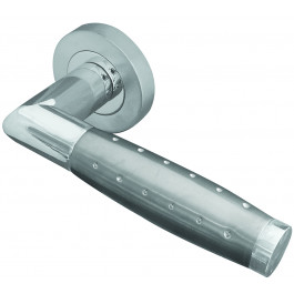 Aerodeck Designer Lever on Rose Jedo Door Handle - Polished Chrome/ Satin Chrome-JV482PCSC