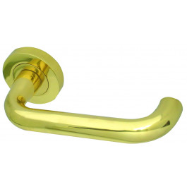 Thame Designer Lever on Rose Jedo Door Handle-Polished Brass-JV502PB