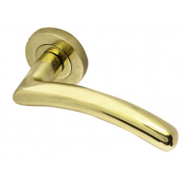 Mailand Designer Lever on Rose Jedo Door Handles - Polished Brass-JV710PVD