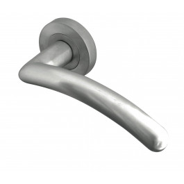 Mailand Door Handle Lever on Rose Jedo Door Handle - Satin Chrome JV710SC