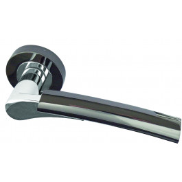 Arkus Designer Lever on Rose Jedo Door Handle - Polished Chrome/ Polished Black Nickel-JV760PCBN