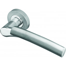 Arkus Designer Lever on Rose Jedo Door Handle - Polished Chrome/ Satin Chrome-JV760PCSC