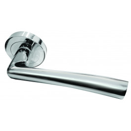 Opal Designer Lever on Rose Door Handle - Polished Chrome & Satin Chrome-JV844