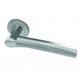 Capri Designer Lever on Rose Door Handle - Polished Chrome/ Satin Chrome-JV860PCSC