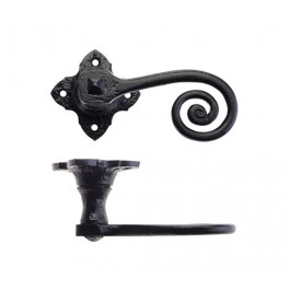 Foxcote Foundries Curley Tail Lever on Square Rose Black Antique FF400