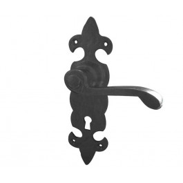 JAB83 - Fleur de Lys Door Handle - Black Antique lockSet