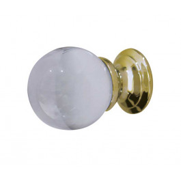 JH1151PB Plain Glass Clear Ball Cupboard Knobs Jedo Polished Brass