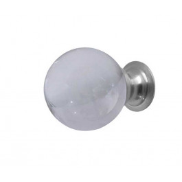 JH1151SC Plain Glass Clear Ball Cupboard Knobs Jedo Satin Chrome 