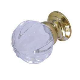 JH1152PB  Pumpkin Glass Cupboard Knobs Jedo Polished Brass