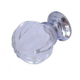 JH1152PC Pumpkin Glass Cupboard Knobs Jedo Polished Chrome 