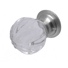 JH1152SC Pumpkin Glass Cupboard Knobs Jedo Satin Chrome 