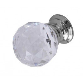 JH1155PC  Glass Faceted Cupboard Knobs Jedo Polished Chrome 