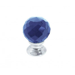 JH1258 Blue Coloured Glass Faceted Cupboard Knobs Jedo Polished Chrome,Satin Chrome & Polished Brass