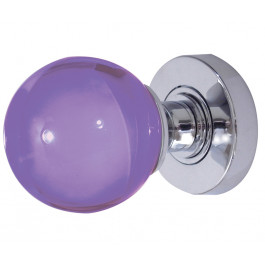 JH5209 Purple Coloured Plain Ball Glass Sprung Mortice Knob Furniture Jedo