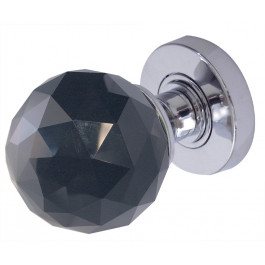 JH5257 Black Coloured Faceted Sprung Mortice Knob Furniture