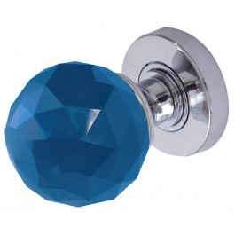 JH5258 Blue Coloured Faceted Sprung Mortice Knob Furniture