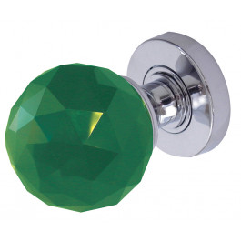 JH5259 Green Coloured Faceted Sprung Mortice Knob Furniture