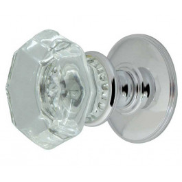 JH7020 Flower-Octagonal Unsprung Glass Mortice Knob