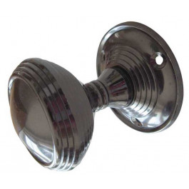 JV181M-PBN Lined Unsprung Mortice Knob on Round Rose Jedo Polished Black Nickel