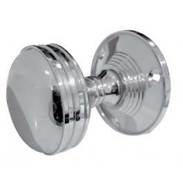 JV182M-PC Ringed Unsprung Mortice Knob on Round Rose Jedo Polished Chrome