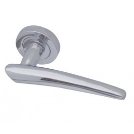 Horn Paja Designer Lever on Rose Door Handle - Polished Chrome & Satin Chrome-JV410