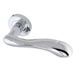 Gamma Designer Lever on Rose Door Handle  - JV509 Satin Chrome -Polished Chrome-Polished Brass