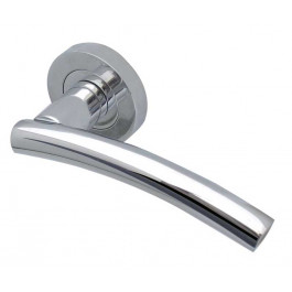 Curve Deisgner Lever on Rose Door Handle - Satin Chrome,Polished Chrome,Satin Nickel & Polished Brass -JV520