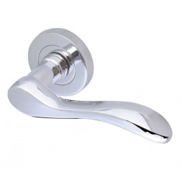 Turin Designer Lever on Rose Door Handle - Polished Chrome,Satin Chrome,Polished Brass,Rustic & Bronze Finish-JV550