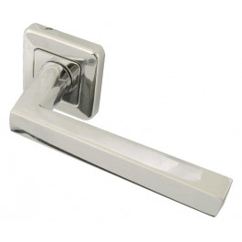 Mariani Klaudia Designer lever on Square Rose Door Handle- Polished Chrome & Satin Chrome -JV594