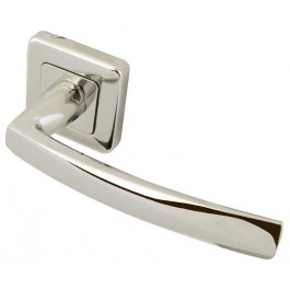 Mariani Baleno Designer Lever on Square Rose Door Handle- Polished Chrome & Satin Chrome-JV595