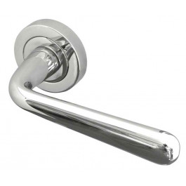 Laguna Paja Designer Lever on Rose Door Handle - Polished Chrome, Satin Chrome,Polished Brass & Dark Bronze-JV720