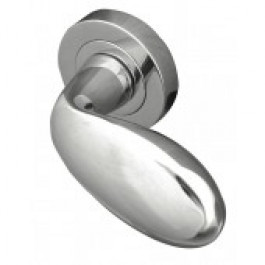 Club Paja Designer Lever on Rose Door Handle - Polished Chrome-Satin Chrome-JV721