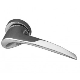 Spiral Paja Designer Lever On Rose Door Handle Lever On Rose - Polished Chrome & Satin Chrome-JV819