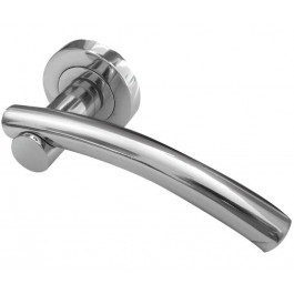 Astral Designer Lever on Rose Door Handle - Polished Chrome & Satin Chrome-JV842