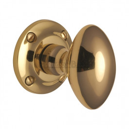 V960-PB Heritage Brass Suffolk Oval Sprung Mortice Knob