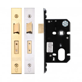 Architectural Oval Profile Cylinder Sash Lock 64mm Fire Rated-ZUKS64OP- Polished Brass PVD & Satin Finish 
