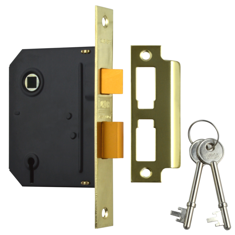 UNION J-ES-SL-PB-3.0 Essential 3 Lever Sashlock 3" Brass