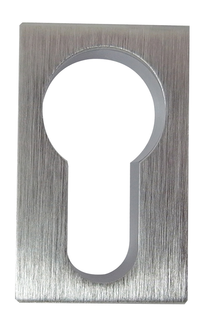 Reguitti Euro Profile Lever Keyhole Cover - Satin Chrome