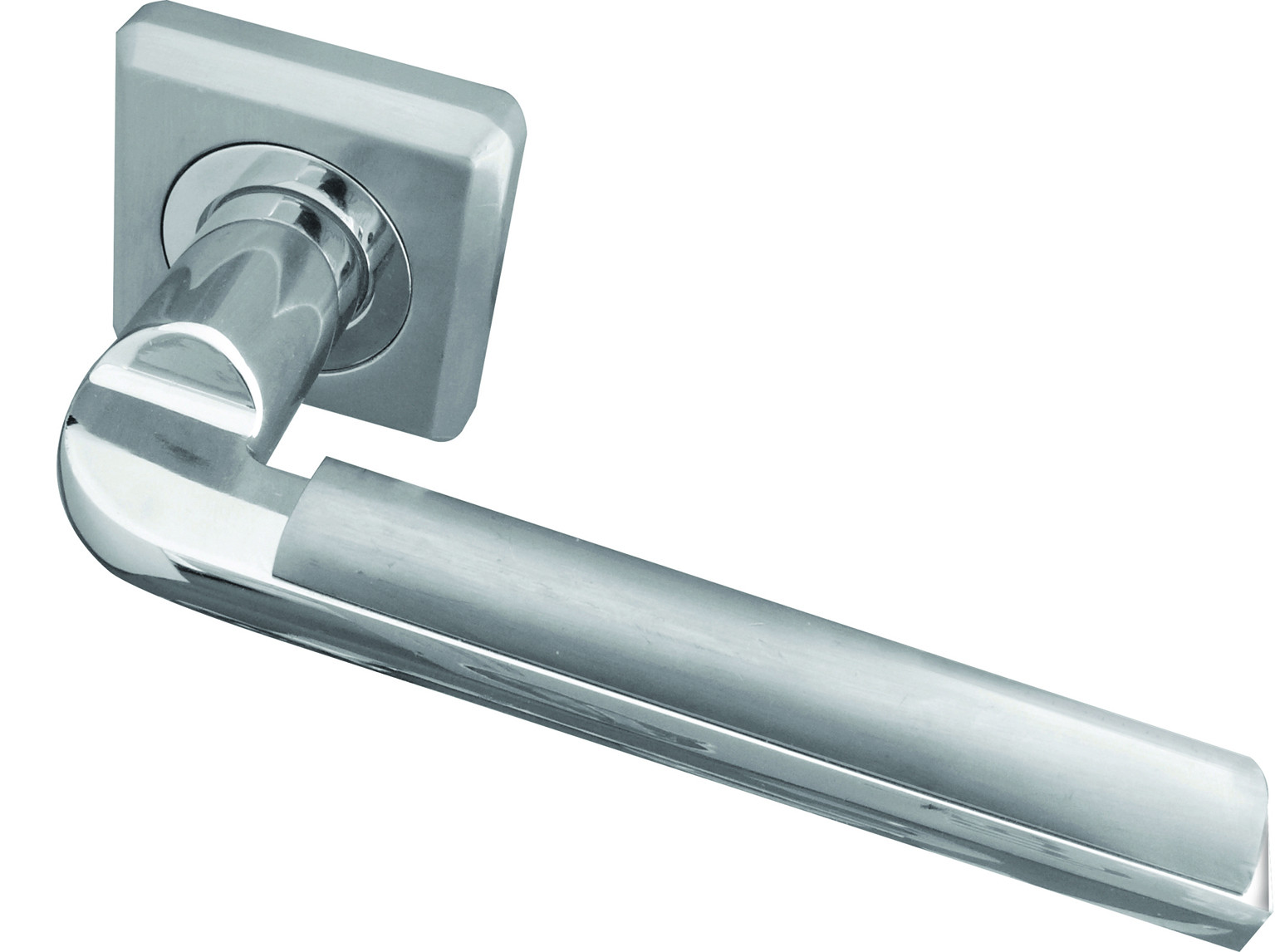 Athena Designer Lever on Rose Jedo Door Handle - Polished Chrome/ Satin Chrome-JV3002PCSC