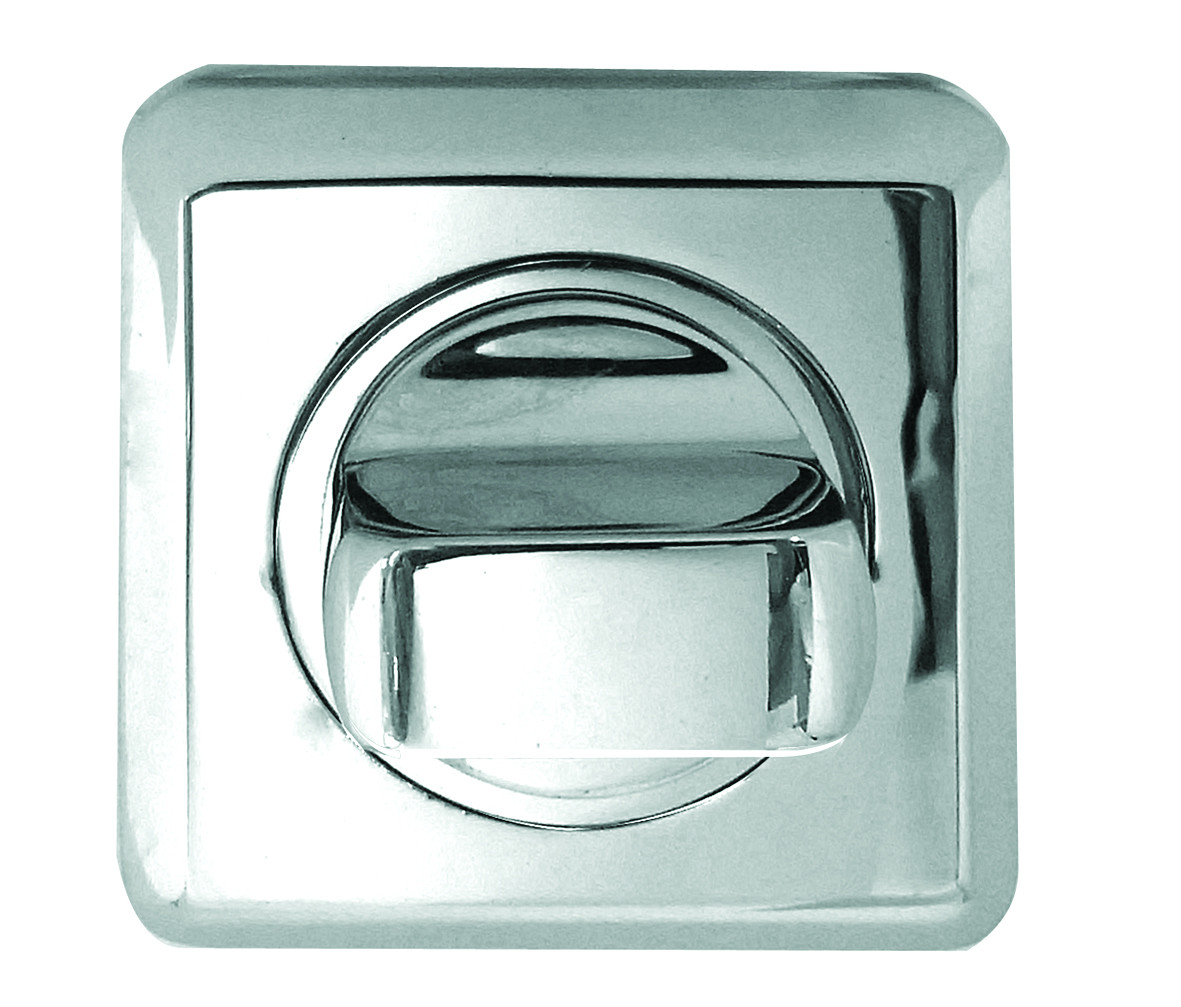 Spiral Door Handle Lever On Square Rose - Polished Chrome