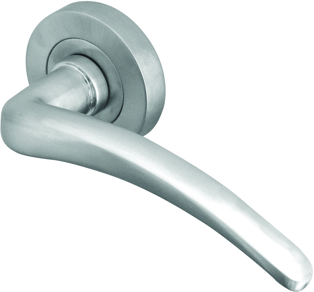 Gull Designer Lever on Rose Jedo Door Handle - Satin Chrome-JV420SC