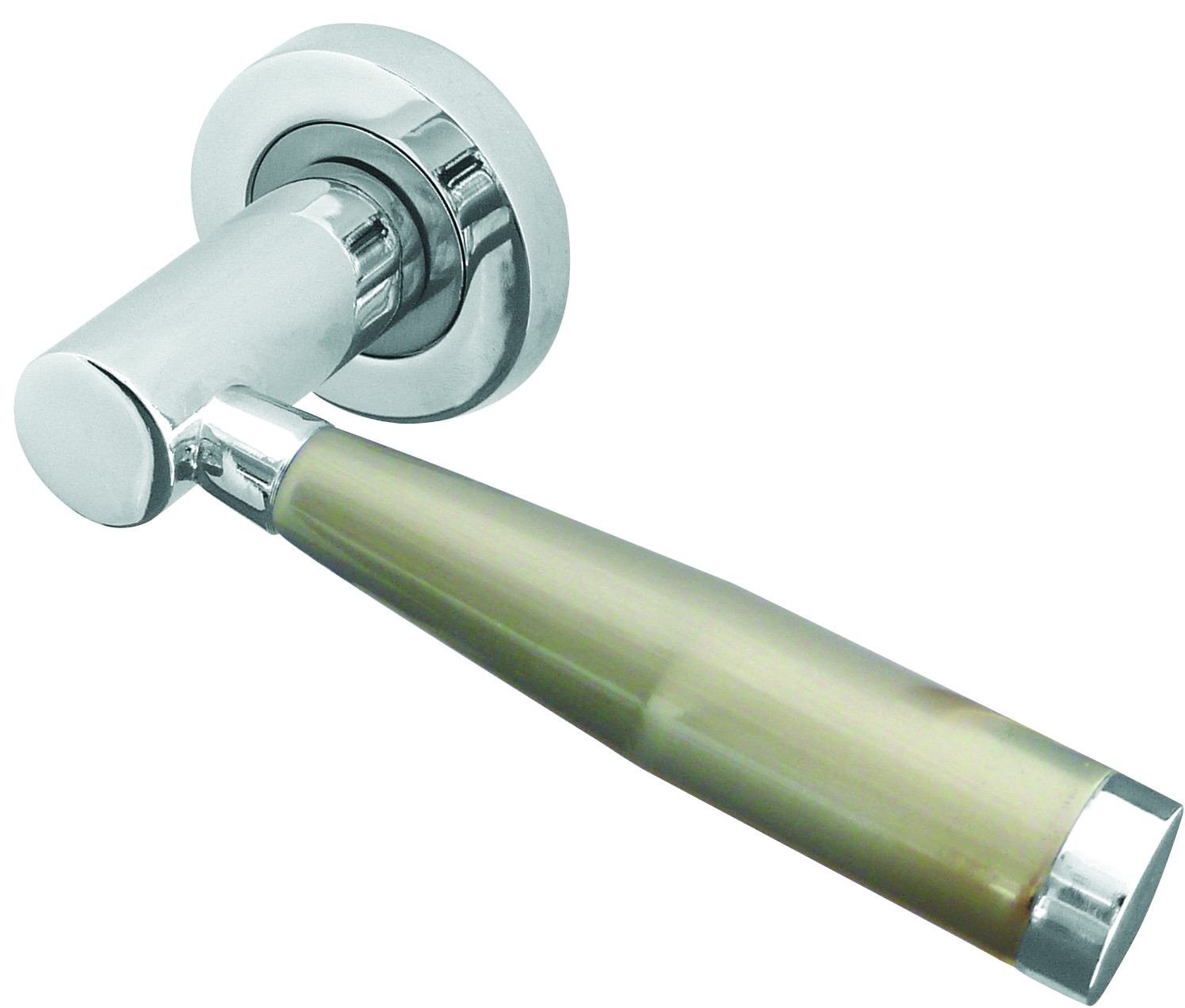 Alexander Designer Lever on Rose Jedo Door Handle - Polished Chrome/ Satin Nickel-JV465PCSN