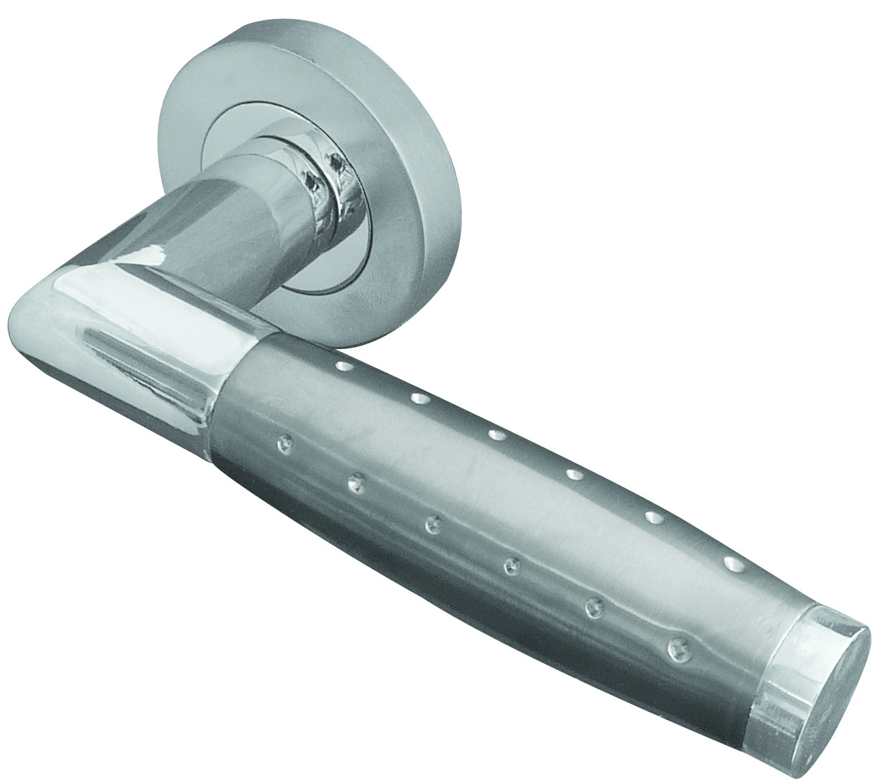 Aerodeck Designer Lever on Rose Jedo Door Handle - Polished Chrome/ Satin Chrome-JV482PCSC