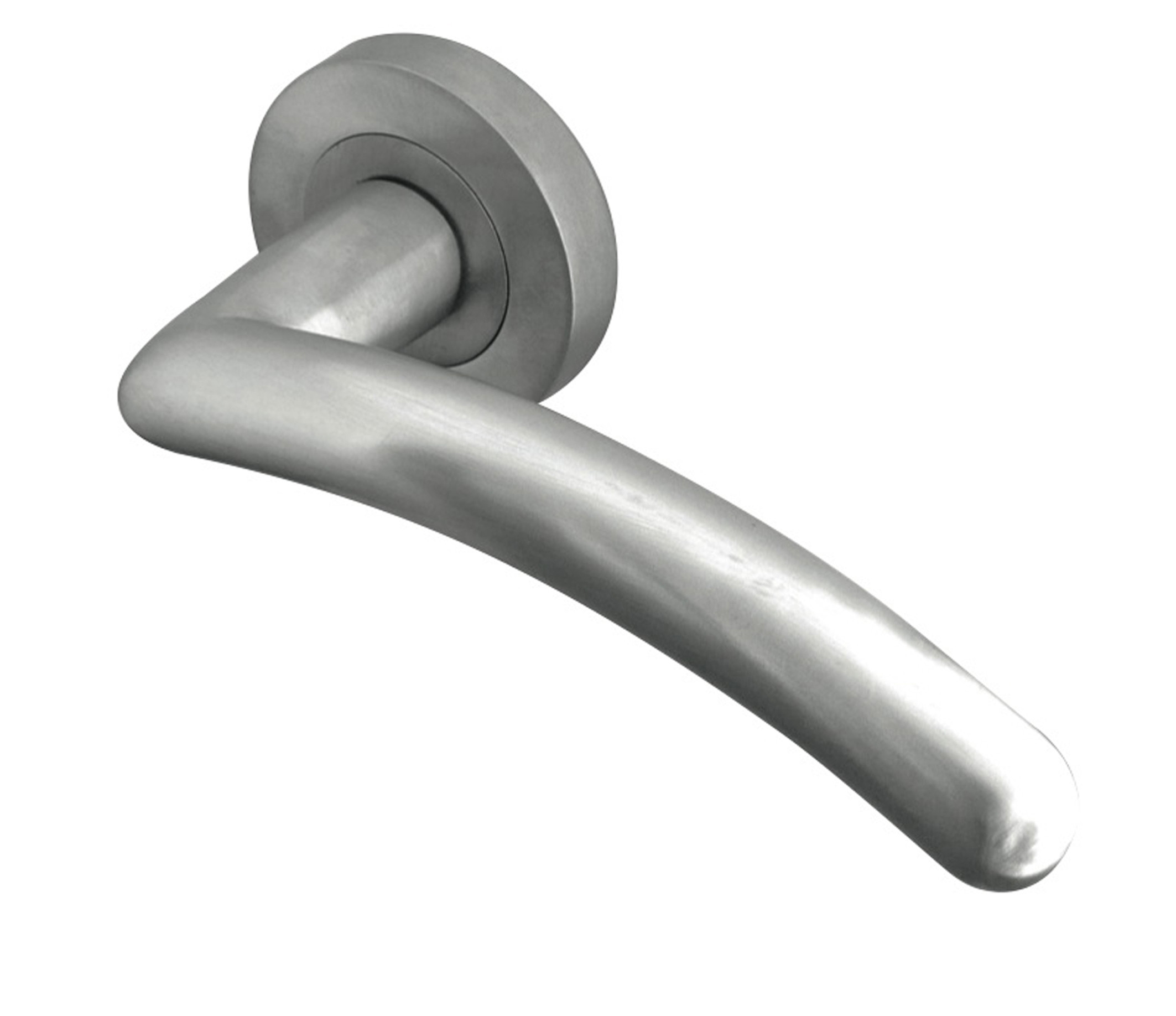 Mailand Door Handle Lever on Rose Jedo Door Handle - Satin Chrome JV710SC