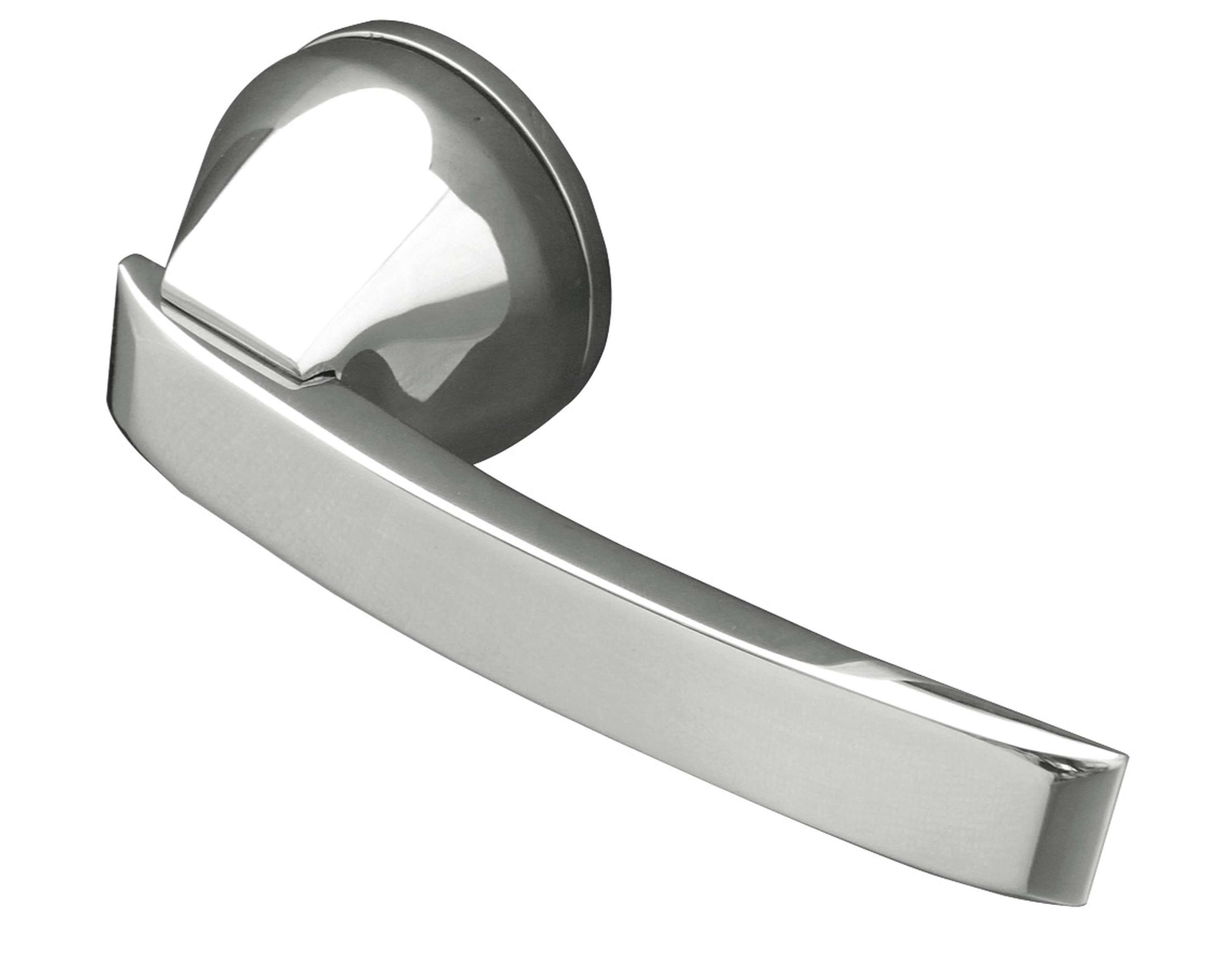 Artica Paja Designer Lever on Rose Door Handle - Polished Chrome & Satin Chrome-JV818